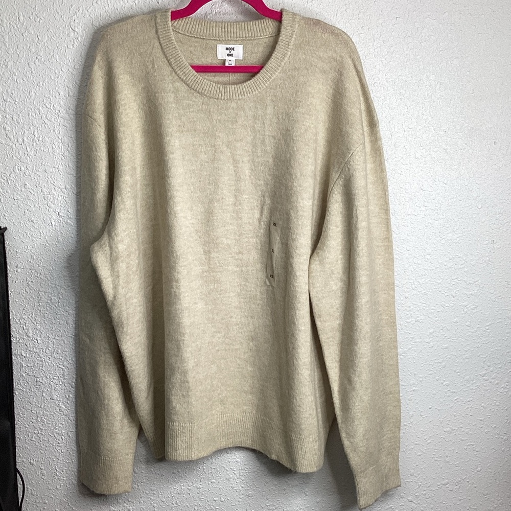 Mode Of One Men's Cream Sweater Table Dark Ecru Size XLarge NWT